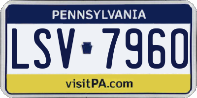PA license plate LSV7960