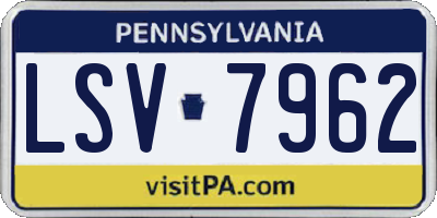 PA license plate LSV7962