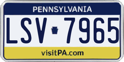 PA license plate LSV7965