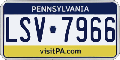 PA license plate LSV7966