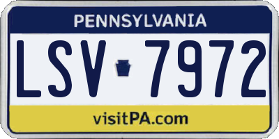 PA license plate LSV7972