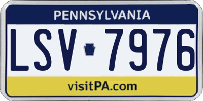 PA license plate LSV7976