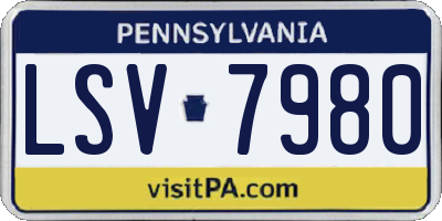 PA license plate LSV7980