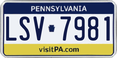 PA license plate LSV7981