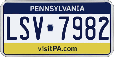 PA license plate LSV7982