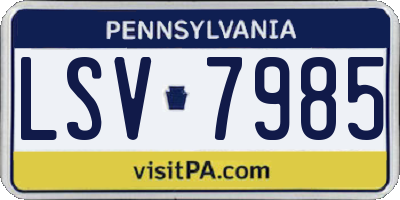 PA license plate LSV7985