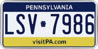 PA license plate LSV7986