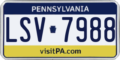 PA license plate LSV7988
