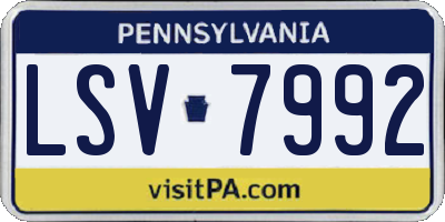 PA license plate LSV7992