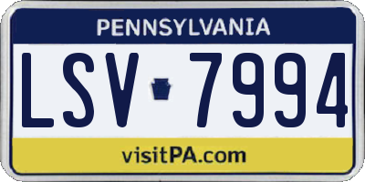 PA license plate LSV7994