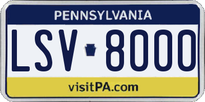 PA license plate LSV8000