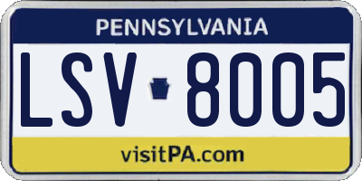 PA license plate LSV8005