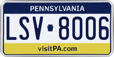 PA license plate LSV8006