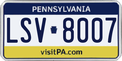 PA license plate LSV8007