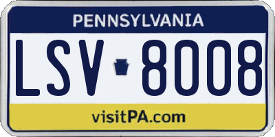 PA license plate LSV8008
