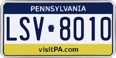 PA license plate LSV8010