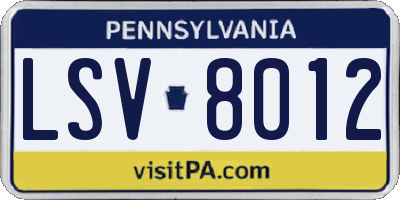 PA license plate LSV8012
