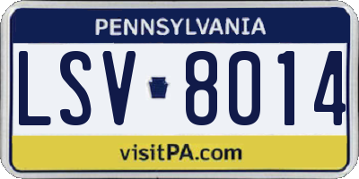 PA license plate LSV8014