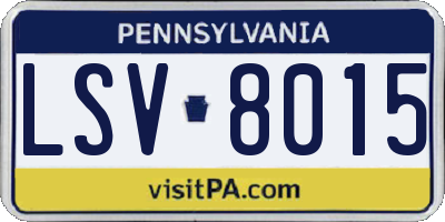 PA license plate LSV8015