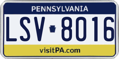 PA license plate LSV8016