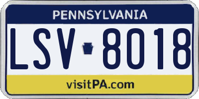 PA license plate LSV8018