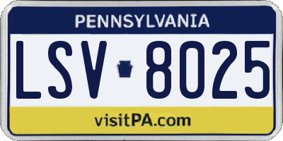 PA license plate LSV8025