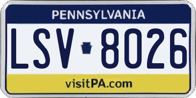 PA license plate LSV8026