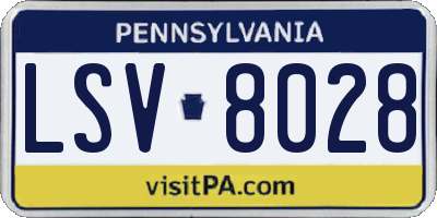PA license plate LSV8028
