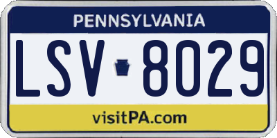 PA license plate LSV8029