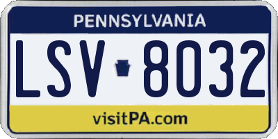 PA license plate LSV8032