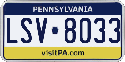 PA license plate LSV8033