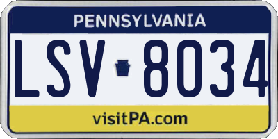 PA license plate LSV8034