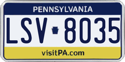 PA license plate LSV8035