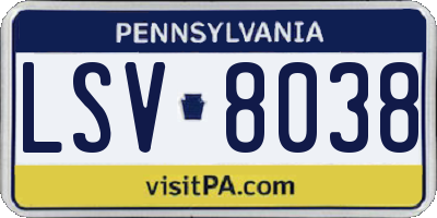 PA license plate LSV8038