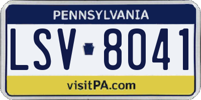 PA license plate LSV8041