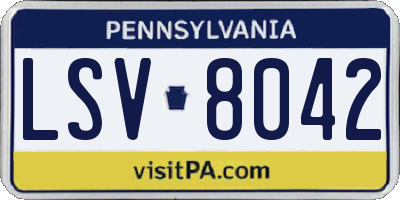 PA license plate LSV8042