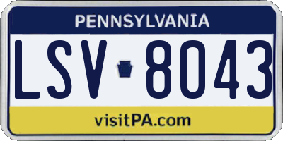 PA license plate LSV8043