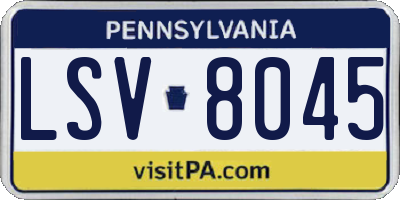 PA license plate LSV8045