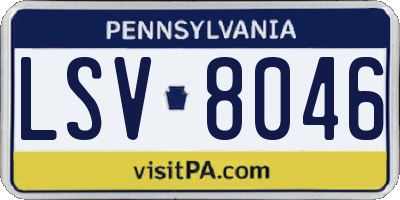 PA license plate LSV8046