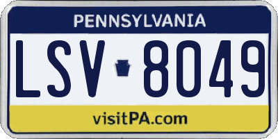 PA license plate LSV8049