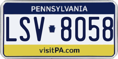 PA license plate LSV8058