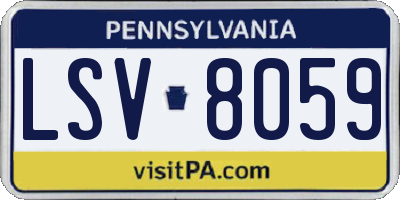 PA license plate LSV8059