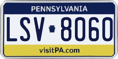 PA license plate LSV8060