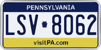 PA license plate LSV8062