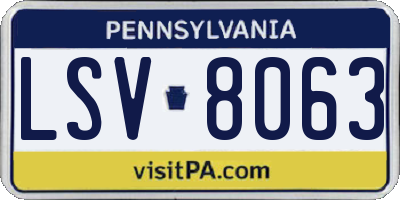 PA license plate LSV8063