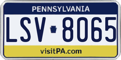 PA license plate LSV8065