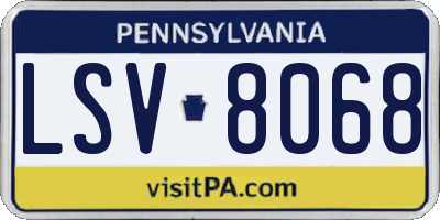 PA license plate LSV8068