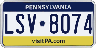 PA license plate LSV8074