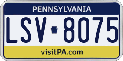 PA license plate LSV8075