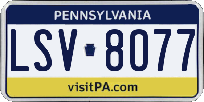 PA license plate LSV8077